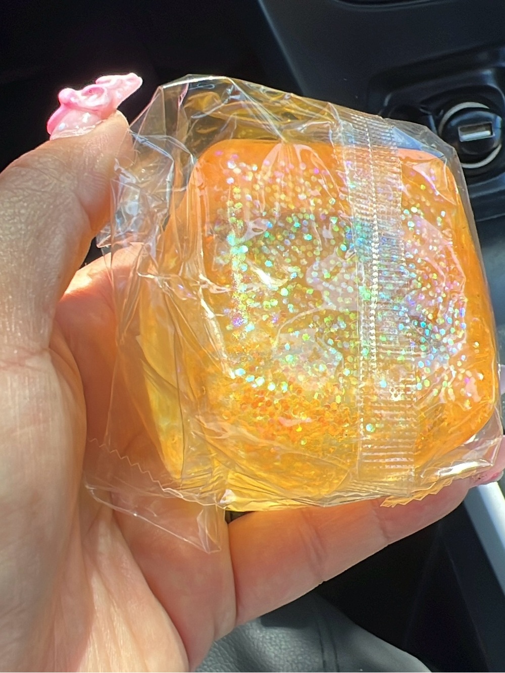 Glittery Orange Squishy Sensory Toy